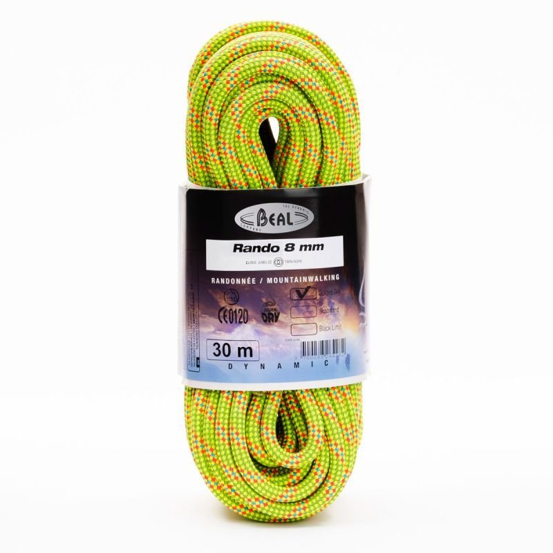 0406-235 ベアール　クライミングロープ BEAL ベアール 8mm ランド ゴールデンドライ