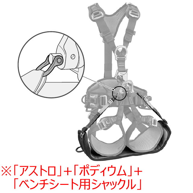 PETZL ペツル ベンチシート用シャックル（×2） (C087AA00)